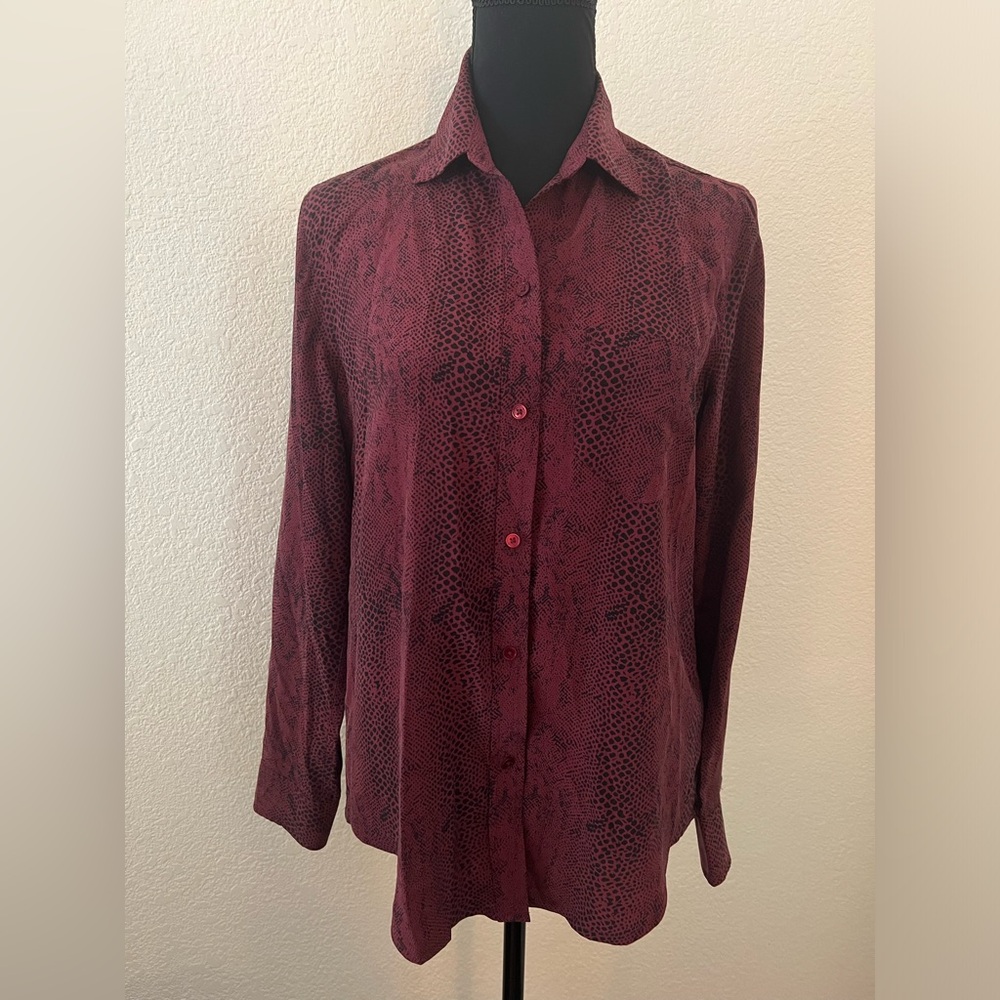 Rails Kate Silk Shirt Red Python Size Small - image 2
